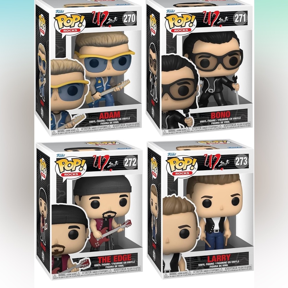 Funko Pop! Rocks:U2 ZooTV Collectors Set-Adam,Edge,Larry, and Bono